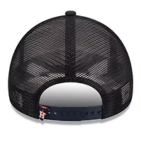 MLB White/Navy Houston Astros Stacked A-Frame Trucker 9FORTY Adjustable Hat