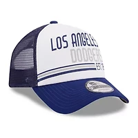 MLB White/Royal Los Angeles Dodgers Stacked A-Frame Trucker 9FORTY Adjustable Hat