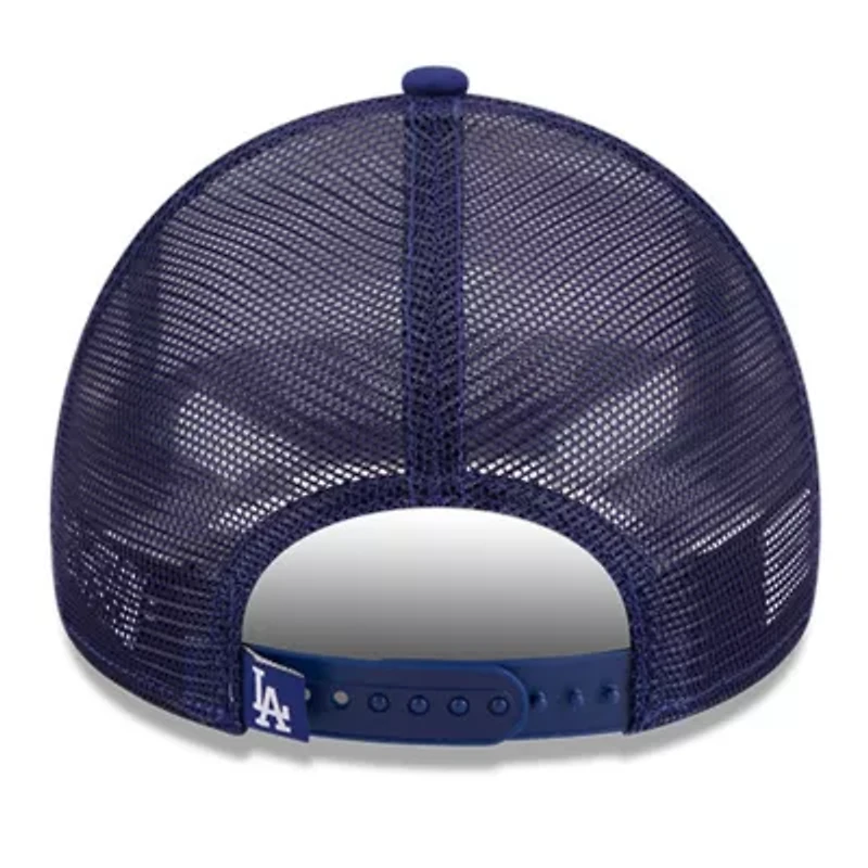 MLB White/Royal Los Angeles Dodgers Stacked A-Frame Trucker 9FORTY Adjustable Hat