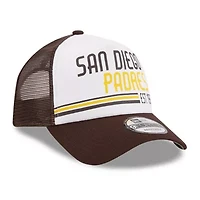MLB White/Brown San Diego Padres Stacked A-Frame Trucker 9FORTY Adjustable Hat