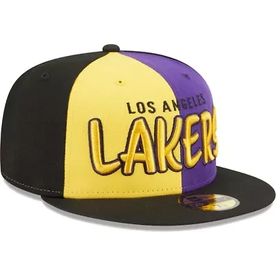 NBA Black/Gold Los Angeles Lakers Pop Front 59FIFTY Fitted Hat