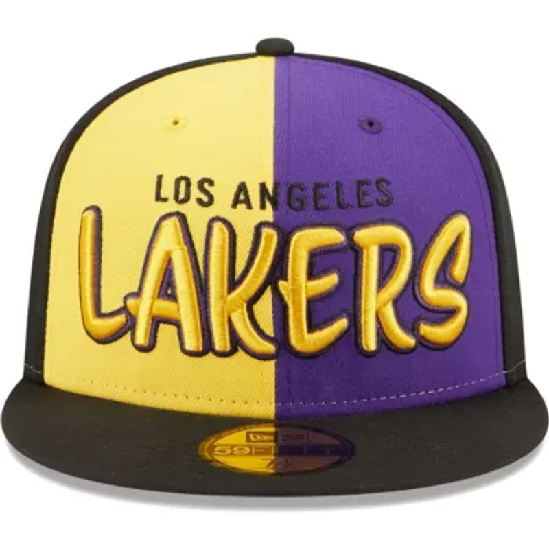 NBA Black/Gold Los Angeles Lakers Pop Front 59FIFTY Fitted Hat