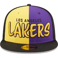 NBA Black/Gold Los Angeles Lakers Pop Front 59FIFTY Fitted Hat