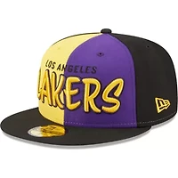 NBA Black/Gold Los Angeles Lakers Pop Front 59FIFTY Fitted Hat