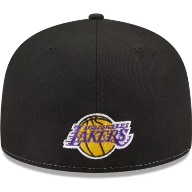 NBA Black/Gold Los Angeles Lakers Pop Front 59FIFTY Fitted Hat