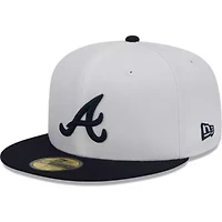 MLB White/Navy Atlanta Braves Optic 59FIFTY Fitted Hat