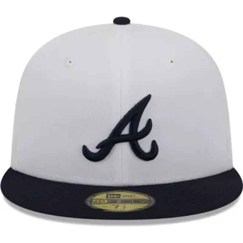 MLB White/Navy Atlanta Braves Optic 59FIFTY Fitted Hat