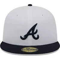 MLB White/Navy Atlanta Braves Optic 59FIFTY Fitted Hat