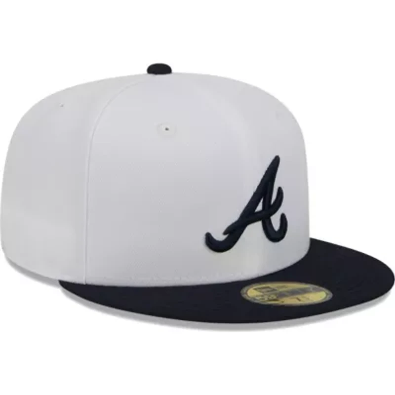 MLB White/Navy Atlanta Braves Optic 59FIFTY Fitted Hat