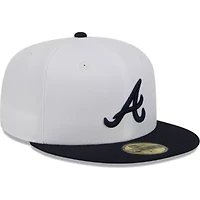 MLB White/Navy Atlanta Braves Optic 59FIFTY Fitted Hat
