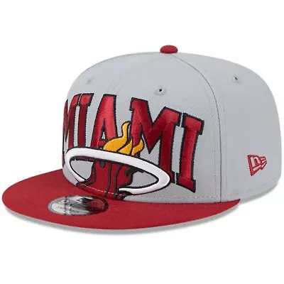 NBA Gray/Red Miami Heat Tip-Off Two-Tone 9FIFTY Snapback Hat