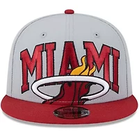 NBA Gray/Red Miami Heat Tip-Off Two-Tone 9FIFTY Snapback Hat