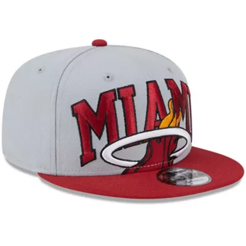 NBA Gray/Red Miami Heat Tip-Off Two-Tone 9FIFTY Snapback Hat