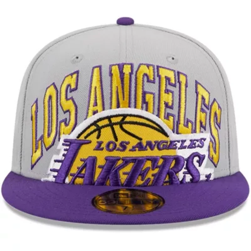 NBA Gray/Purple Los Angeles Lakers Tip-Off Two-Tone 59FIFTY Fitted Hat