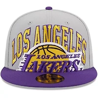 NBA Gray/Purple Los Angeles Lakers Tip-Off Two-Tone 59FIFTY Fitted Hat