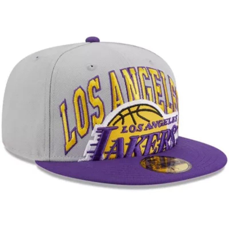 NBA Gray/Purple Los Angeles Lakers Tip-Off Two-Tone 59FIFTY Fitted Hat