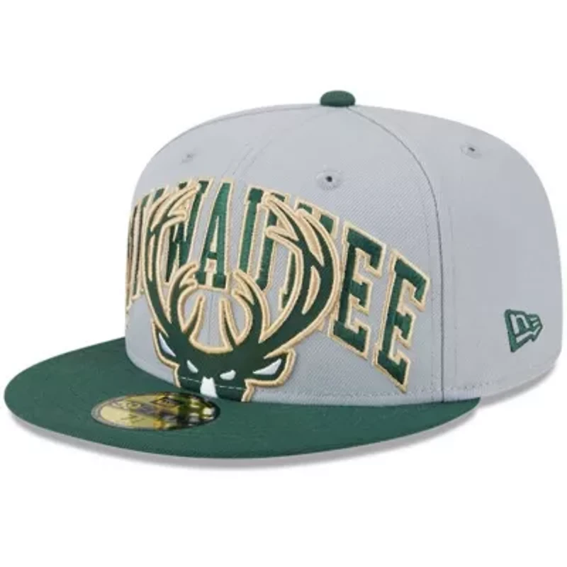 NBA Gray/Hunter Milwaukee Bucks Tip-Off Two-Tone 59FIFTY Fitted Hat