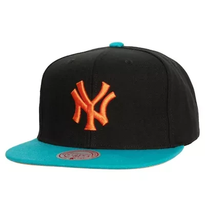 MLB Black/Teal New York Yankees Citrus Cooler Snapback Hat