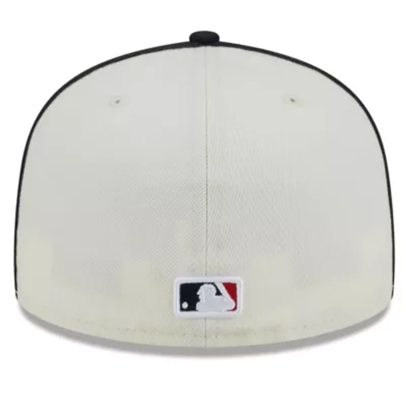 Boston Red Sox MLB Cream/Navy Chrome Sutash 59FIFTY Fitted Hat