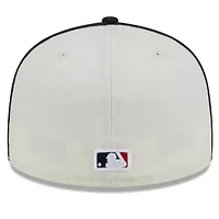 Boston Red Sox MLB Cream/Navy Chrome Sutash 59FIFTY Fitted Hat