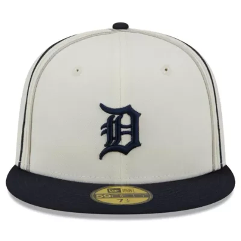 MLB Cream/Navy Detroit Tigers Chrome Sutash 59FIFTY Fitted Hat