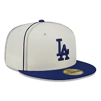 MLB Cream/Royal Los Angeles Dodgers Chrome Sutash 59FIFTY Fitted Hat