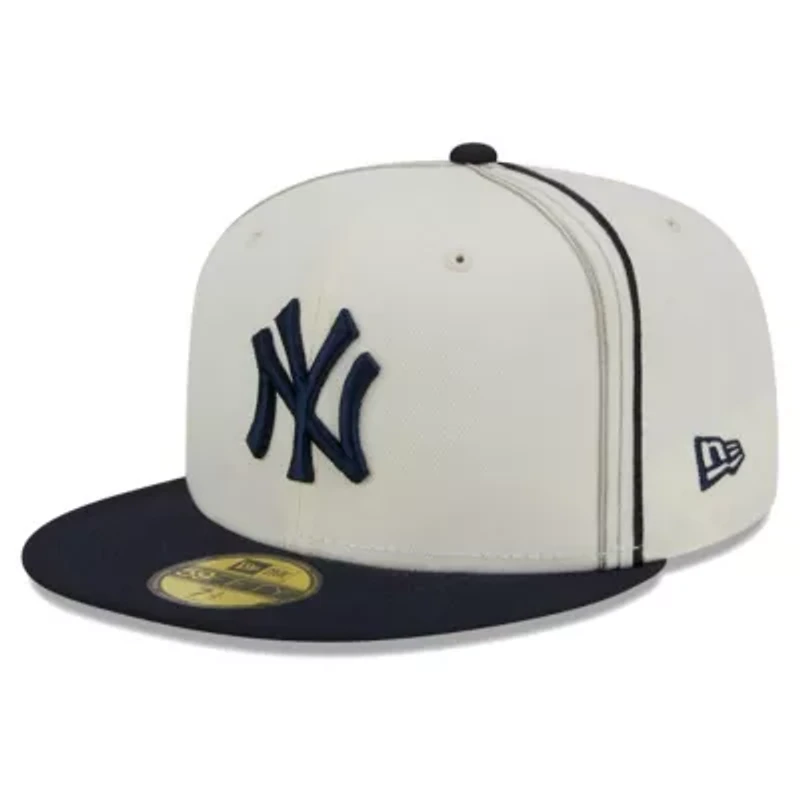 MLB Cream/Navy New York Yankees Chrome Sutash 59FIFTY Fitted Hat