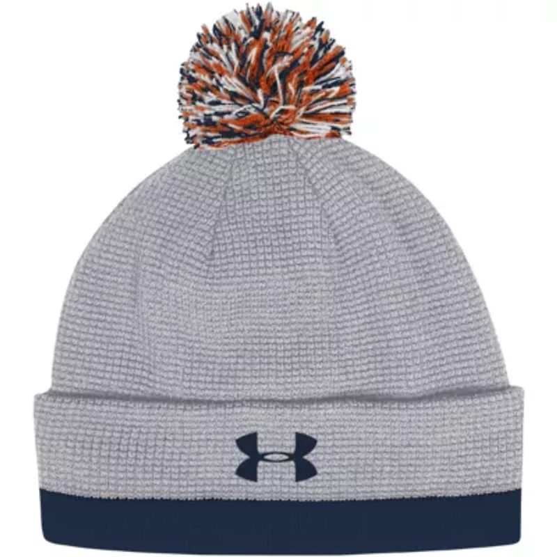 NCAA Under Armour Auburn Tigers 2023 Sideline Performance Cuffed Knit Hat with Pom