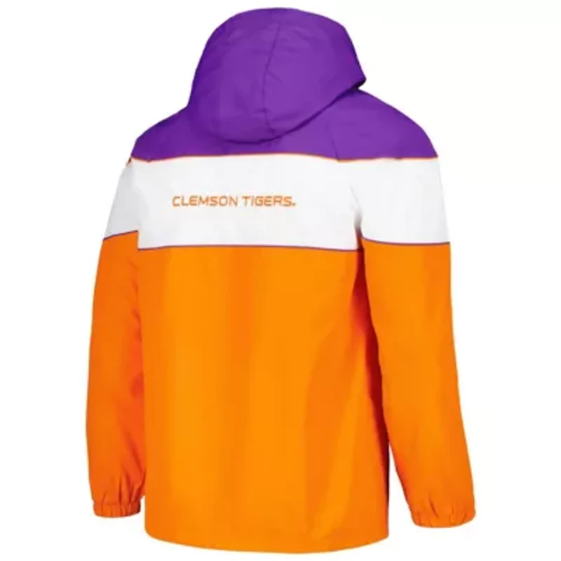 NCAA Clemson Tigers Center Line Half-Zip Raglan Hoodie Jacket