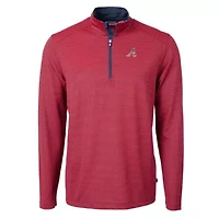 MLB Atlanta Braves Americana Logo Virtue Eco Pique Stripe Recycled Quarter-Zip Pullover Top
