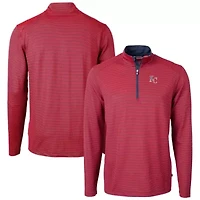MLB Kansas City Royals Americana Logo Virtue Eco Pique Stripe Recycled Quarter-Zip Pullover Top