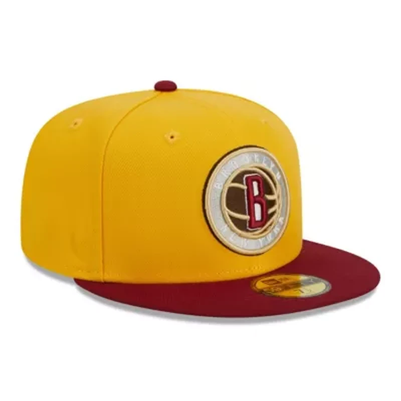 NBA Yellow/Red Brooklyn Nets Fall Leaves 2-Tone 59FIFTY Fitted Hat