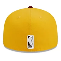 NBA Yellow/Red Golden State Warriors Fall Leaves 2-Tone 59FIFTY Fitted Hat