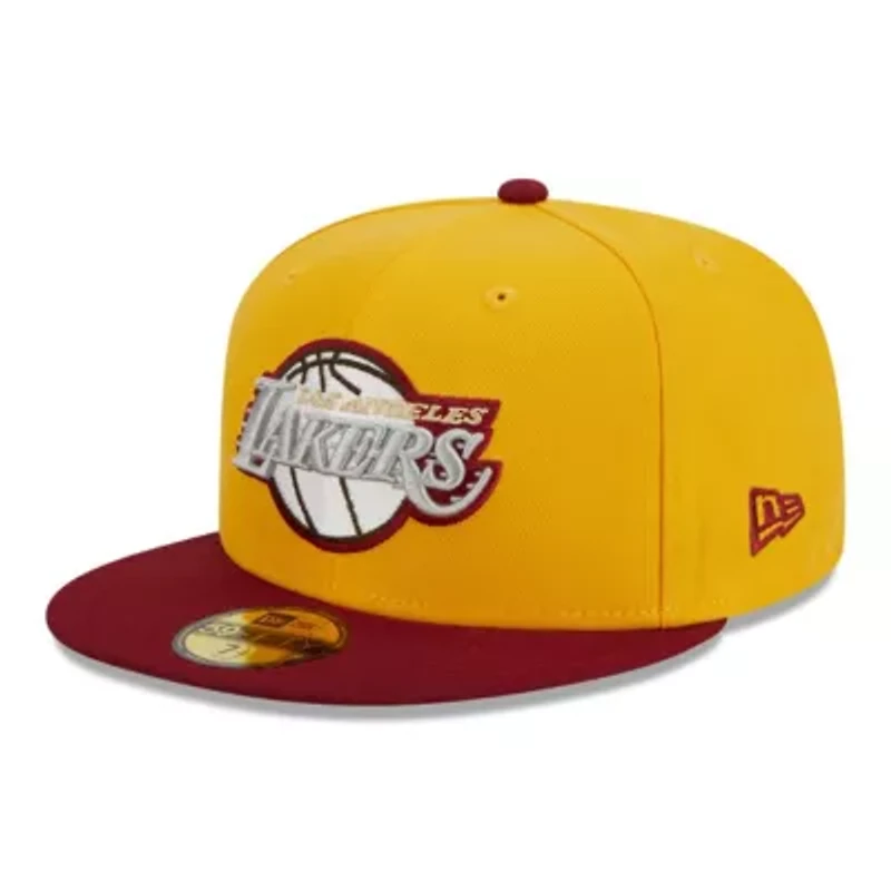 NBA Yellow/Red Los Angeles Lakers Fall Leaves 2-Tone 59FIFTY Fitted Hat