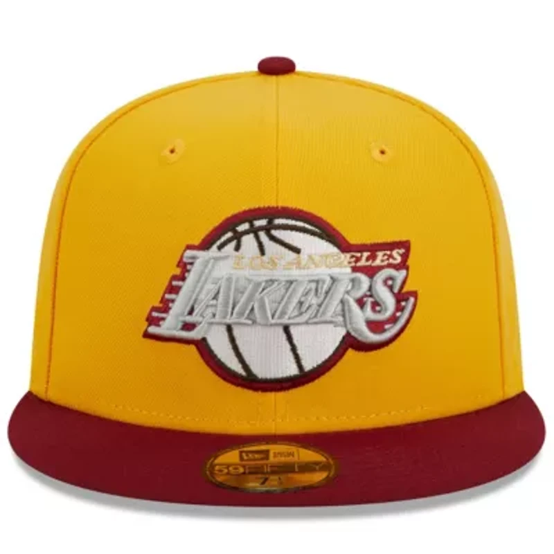 NBA Yellow/Red Los Angeles Lakers Fall Leaves 2-Tone 59FIFTY Fitted Hat