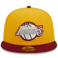 NBA Yellow/Red Los Angeles Lakers Fall Leaves 2-Tone 59FIFTY Fitted Hat