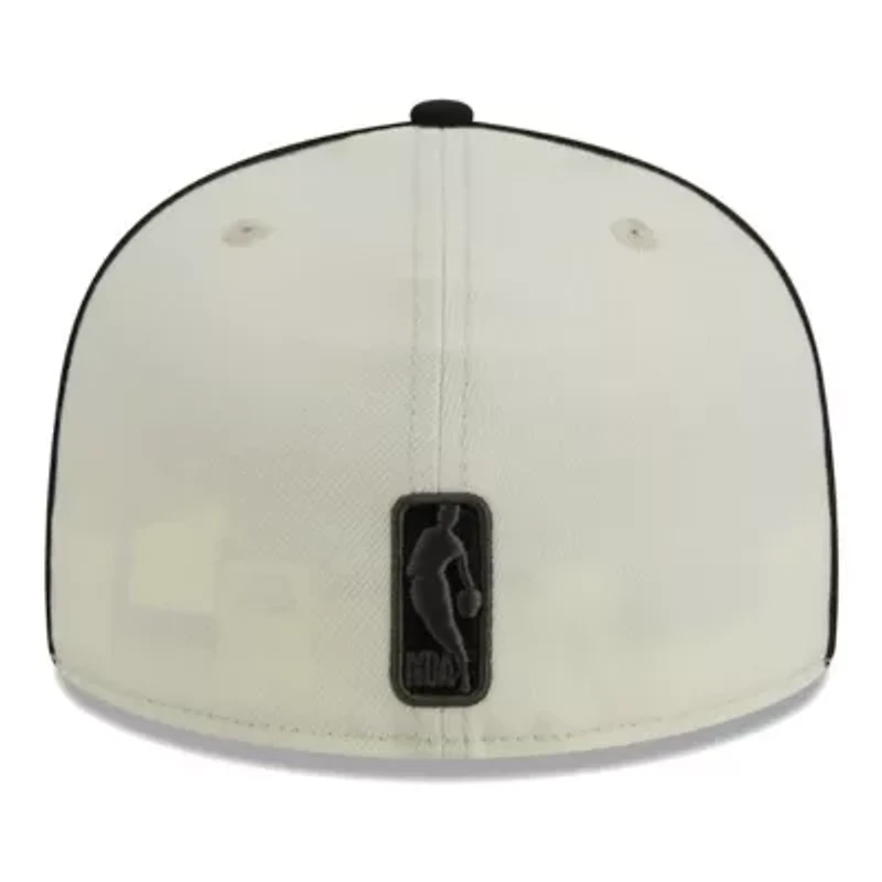 NBA Cream/Black Brooklyn Nets Piping 2-Tone 59FIFTY Fitted Hat