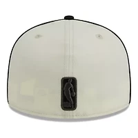 NBA Cream/Black Brooklyn Nets Piping 2-Tone 59FIFTY Fitted Hat