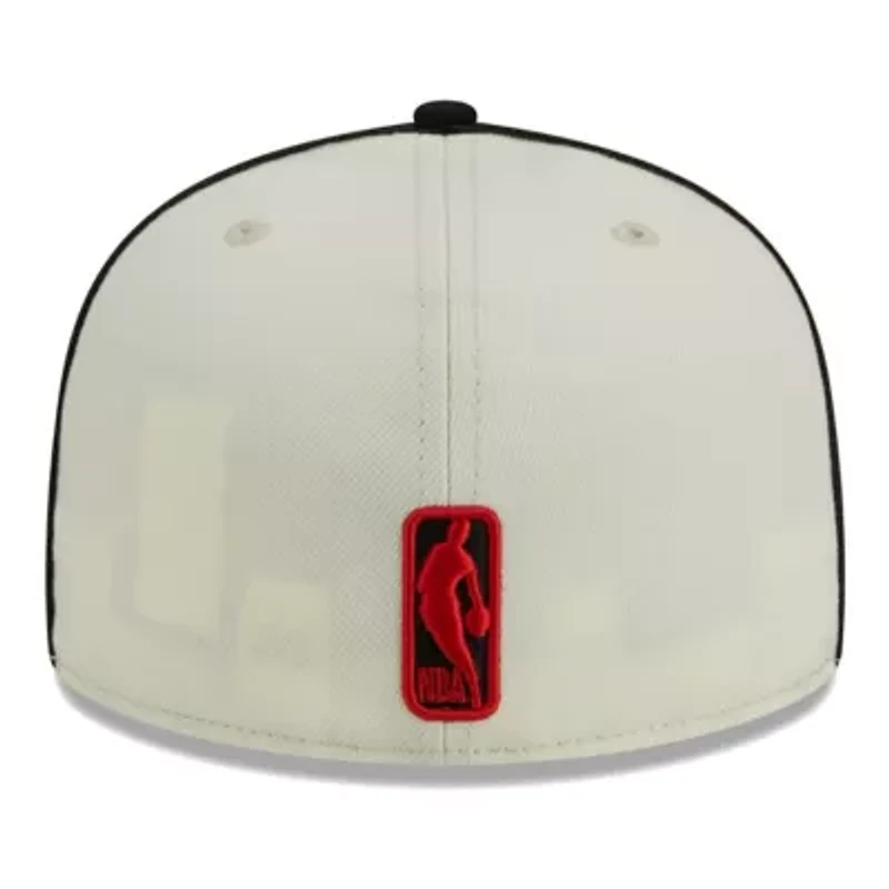 NBA Cream/Black Chicago Bulls Piping 2-Tone 59FIFTY Fitted Hat