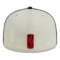 NBA Cream/Black Chicago Bulls Piping 2-Tone 59FIFTY Fitted Hat