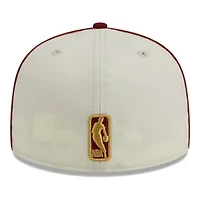 NBA Cream/Wine Cleveland Cavaliers Piping 2-Tone 59FIFTY Fitted Hat