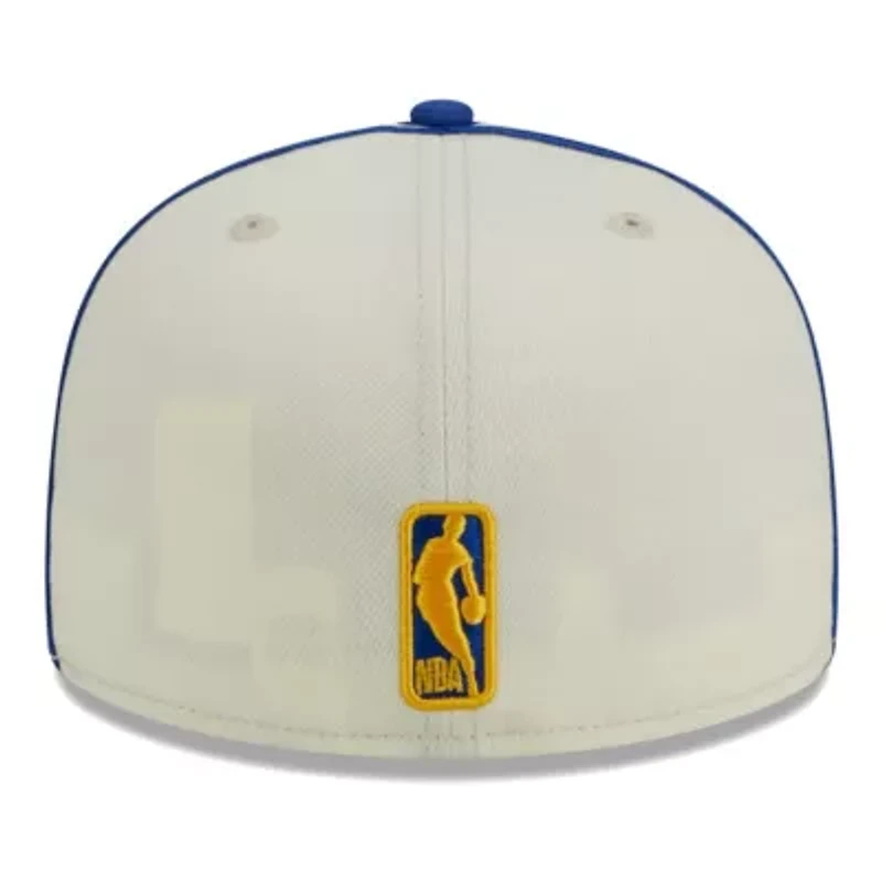 NBA Cream/Royal Golden State Warriors Piping 2-Tone 59FIFTY Fitted Hat