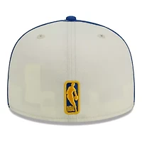 NBA Cream/Royal Golden State Warriors Piping 2-Tone 59FIFTY Fitted Hat