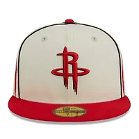 NBA Cream/Red Houston Rockets Piping 2-Tone 59FIFTY Fitted Hat
