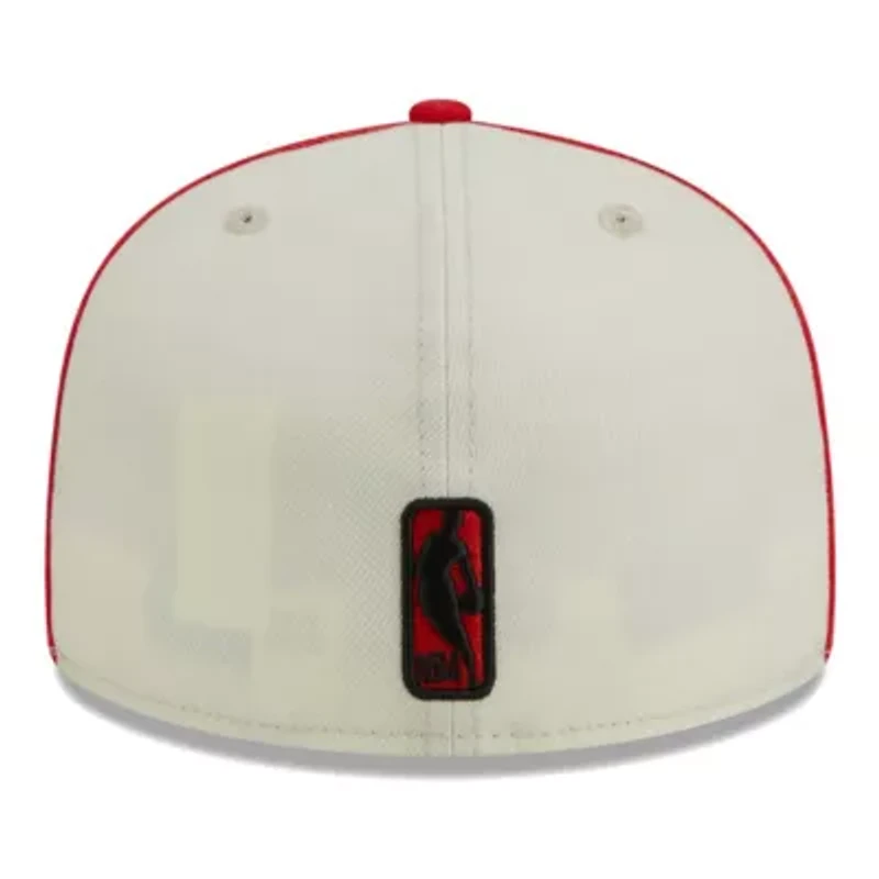 NBA Cream/Red Houston Rockets Piping 2-Tone 59FIFTY Fitted Hat