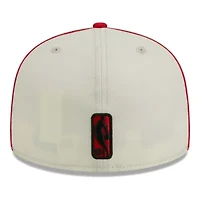 NBA Cream/Red Houston Rockets Piping 2-Tone 59FIFTY Fitted Hat