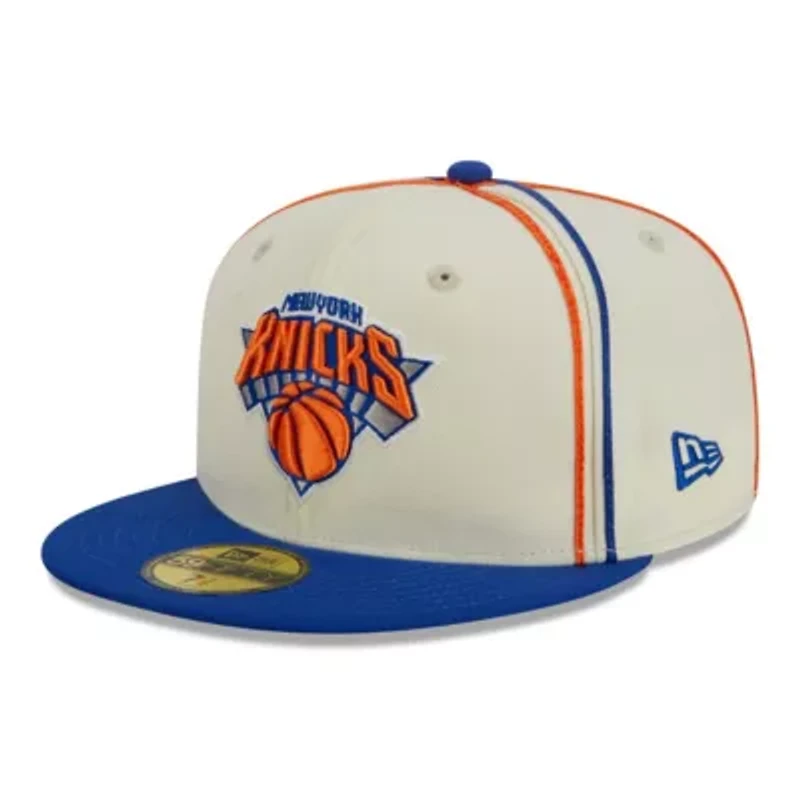 NBA Cream/Blue New York Knicks Piping 2-Tone 59FIFTY Fitted Hat