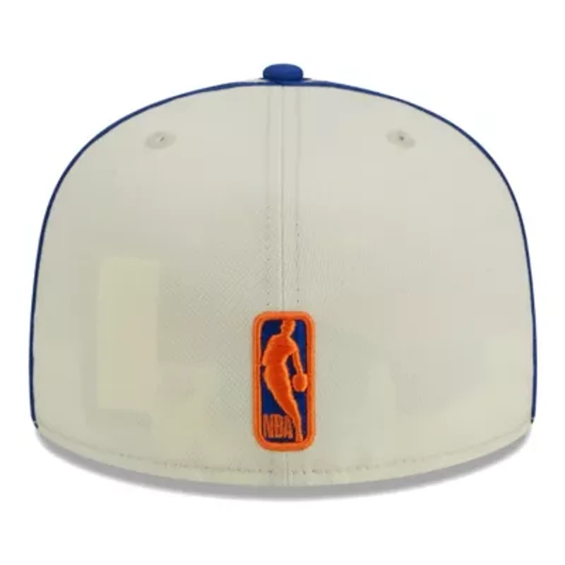 NBA Cream/Blue New York Knicks Piping 2-Tone 59FIFTY Fitted Hat