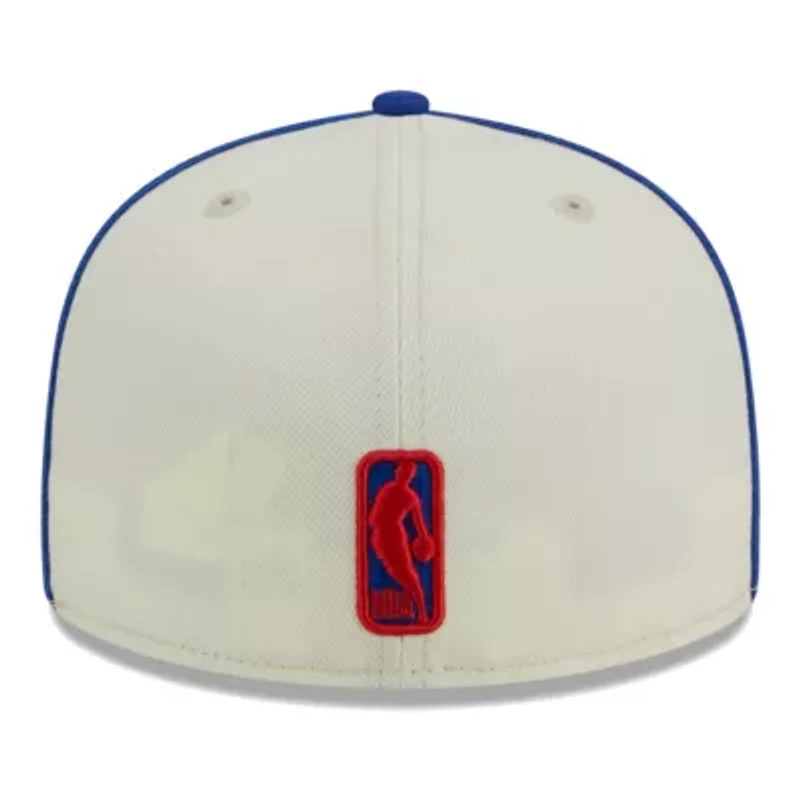 NBA Cream/Royal Philadelphia 76ers Piping 2-Tone 59FIFTY Fitted Hat