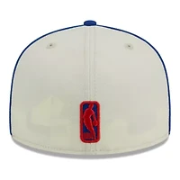 NBA Cream/Royal Philadelphia 76ers Piping 2-Tone 59FIFTY Fitted Hat